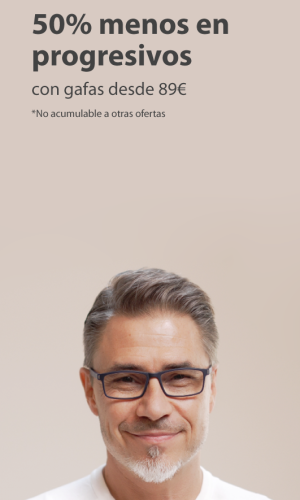 50% de descuento en progresivos con gafas desde 89€